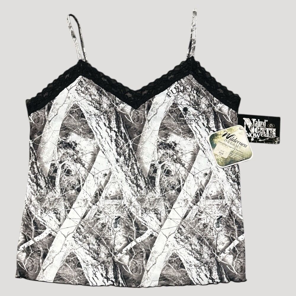 Wilderness Dreams Tank Top Women's XXL Black White Full Rut Camouflage Camisole
